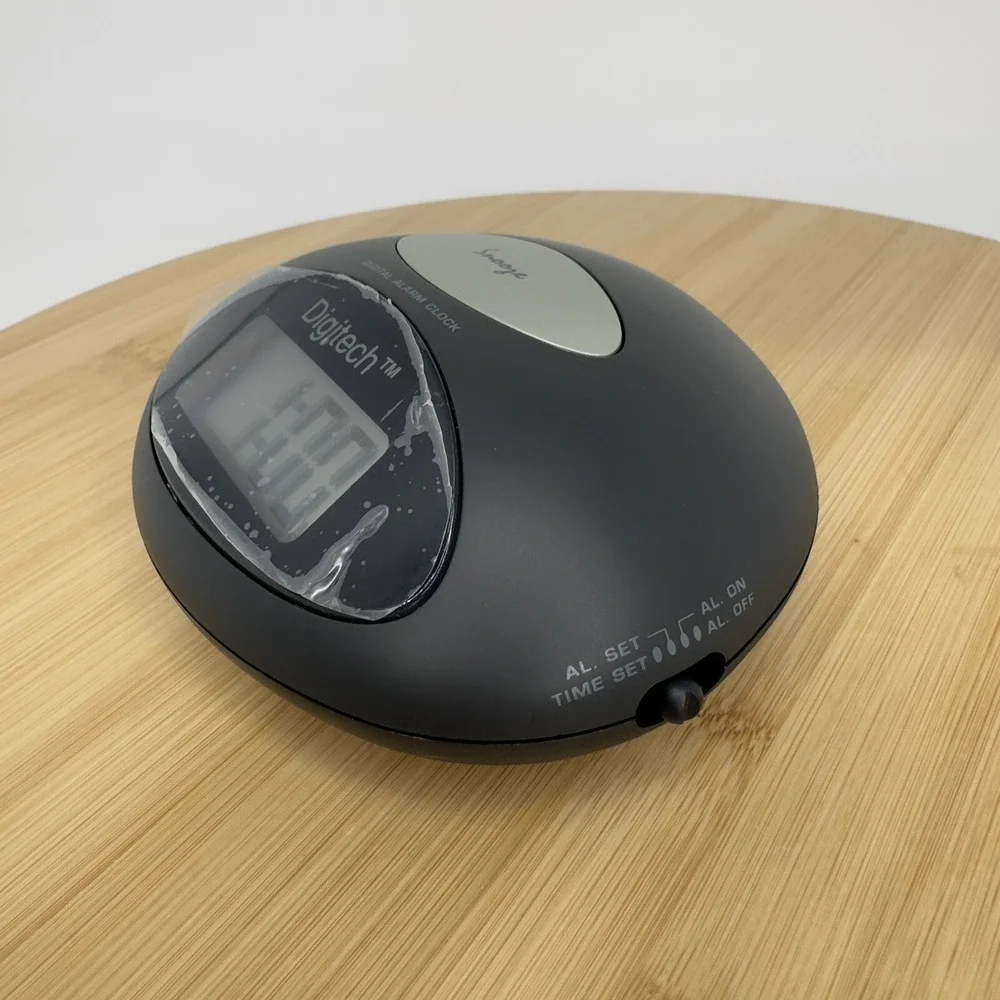 DigiTech‎ CC502 LCD Alarm Clock Oval Digital Battery Operated Gray